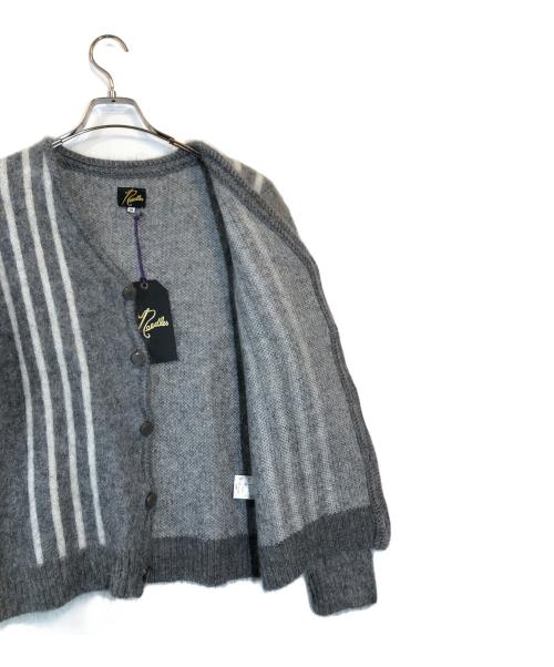 Needles（ニードルズ）Needles (ニードルズ) MOHEAR MIX ELBOW PATCH CARDIGAN JSSP グレー サイズ:Mの古着・服飾アイテム