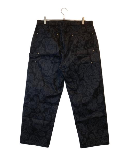 S.W.U.N（エスダブリューユーエヌ）S.W.U.N (エスダブリューユーエヌ) Double Knee Paisley Denim Pants（ダブルニー ペイズリー デニムパンツ) ブラック サイズ:ＸＬの古着・服飾アイテム