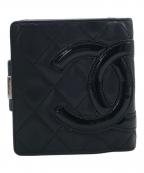 CHANELシャネル）の古着「カンボンライン がま口財布」｜ブラック