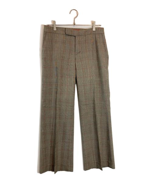 Vivienne Westwood RED LABEL（ヴィヴィアンウエストウッドレッドレーベル）Vivienne Westwood RED LABEL (ヴィヴィアンウエストウッドレッドレーベル) チェックワイドタックパンツ グレー サイズ:３の古着・服飾アイテム