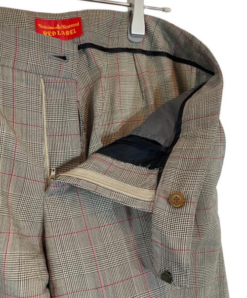 Vivienne Westwood RED LABEL（ヴィヴィアンウエストウッドレッドレーベル）Vivienne Westwood RED LABEL (ヴィヴィアンウエストウッドレッドレーベル) チェックワイドタックパンツ グレー サイズ:３の古着・服飾アイテム