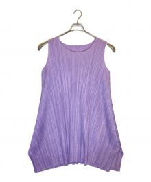PLEATS PLEASE（プリーツプリーズ）の古着「プリーツノースリーブワンピース」｜バイオレット