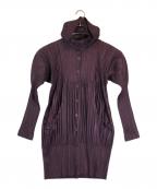 PLEATS PLEASEプリーツプリーズ）の古着「プリーツロングコート」｜パープル