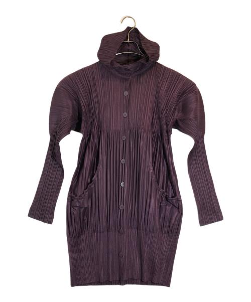 PLEATS PLEASE（プリーツプリーズ）PLEATS PLEASE (プリーツプリーズ) プリーツロングコート パープル サイズ:SIZE 3の古着・服飾アイテム