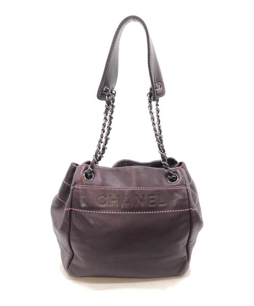 CHANEL（シャネル）CHANEL (シャネル) ラムスキンチェーンショルダーバッグ パープルの古着・服飾アイテム