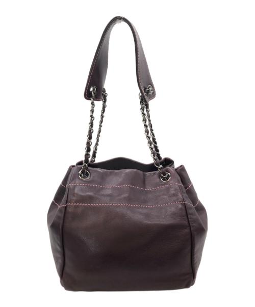 CHANEL（シャネル）CHANEL (シャネル) ラムスキンチェーンショルダーバッグ パープルの古着・服飾アイテム