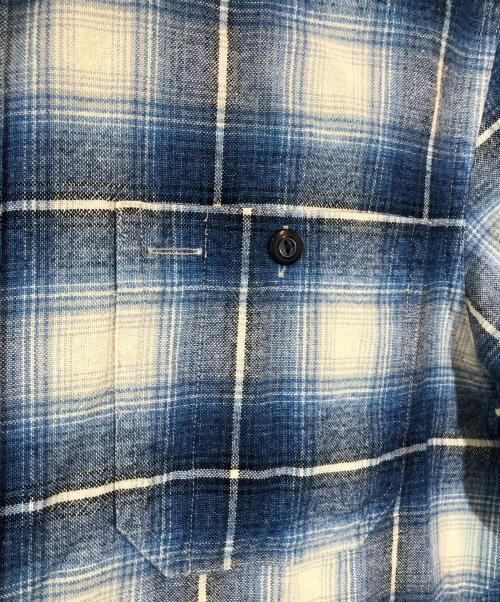 RRL（ダブルアールエル）RRL (ダブルアールエル) オンブレチェックシャツ ブルー サイズ:M　175/96Aの古着・服飾アイテム