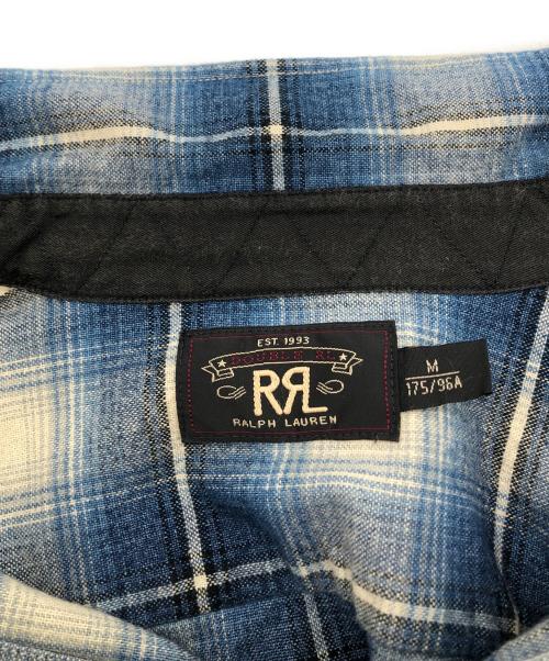 RRL（ダブルアールエル）RRL (ダブルアールエル) オンブレチェックシャツ ブルー サイズ:M　175/96Aの古着・服飾アイテム