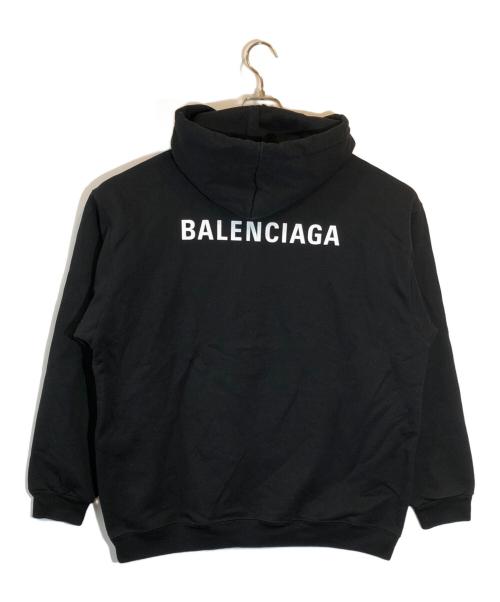 BALENCIAGA（バレンシアガ）BALENCIAGA (バレンシアガ) ロゴプルオーバーパーカー ブラック サイズ:SIZE XLの古着・服飾アイテム