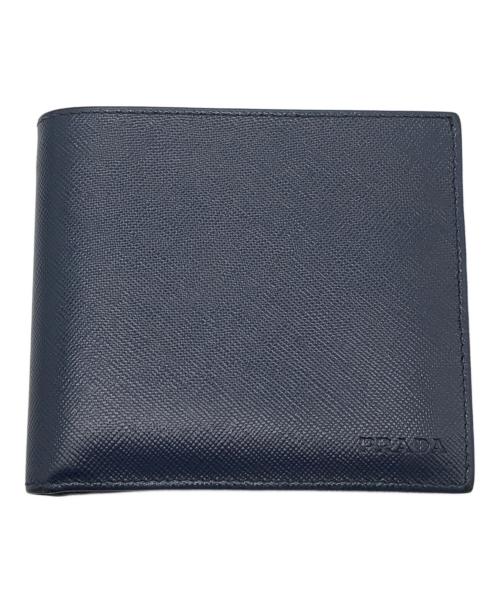PRADA（プラダ）PRADA (プラダ) 2つ折り財布 ネイビー サイズ:下記参照の古着・服飾アイテム