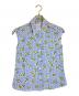 PRADA（プラダ）の古着「総柄シルクノースリーブブラウス」｜ブルー
