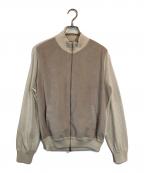 GRAN SASSOグランサッソ）の古着「スタンドカラージップブルゾンニット」｜ベージュ