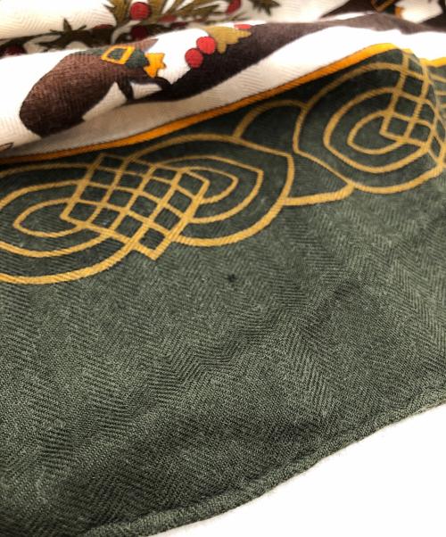 HERMES（エルメス）HERMES (エルメス) カレ140 カシミヤシルク大判スカーフ グリーンの古着・服飾アイテム