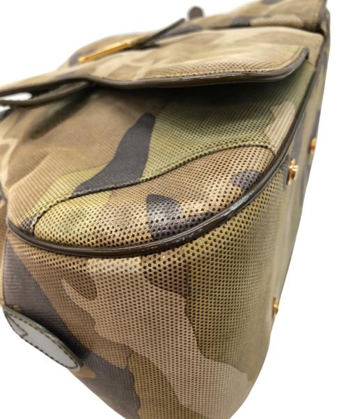 Christian Dior（クリスチャン ディオール）Christian Dior (クリスチャン ディオール) 迷彩ダブルサドルバッグ グリーンの古着・服飾アイテム