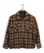 ARROWアロー）の古着「開襟ウールチェックシャツ」｜ブラウン