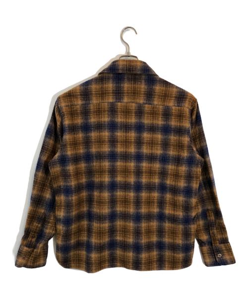 ARROW（アロー）ARROW (アロー) 開襟ウールチェックシャツ ブラウン サイズ:不明の古着・服飾アイテム