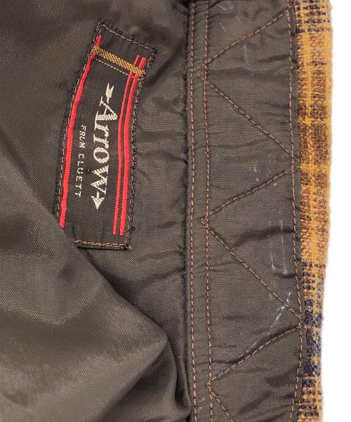 ARROW（アロー）ARROW (アロー) 開襟ウールチェックシャツ ブラウン サイズ:不明の古着・服飾アイテム