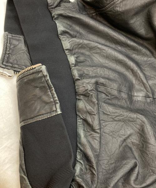 McQ Alexander McQueen（マックキュー アレキサンダーマックイーン）McQ Alexander McQueen (マックキュー アレキサンダーマックイーン) レザーボンバージャケット ブラック サイズ:SIZE 44の古着・服飾アイテム