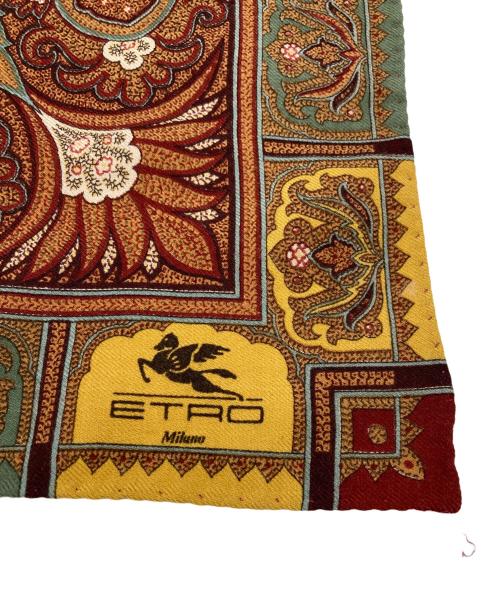 ETRO（エトロ）ETRO (エトロ) ウールシルク総柄大判ストール マルチカラーの古着・服飾アイテム