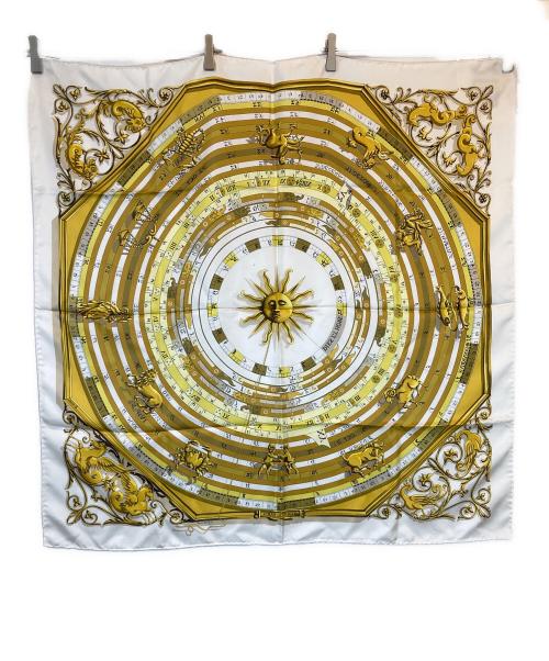 HERMES（エルメス）HERMES (エルメス) カレ90 シルクスカーフ ホワイトの古着・服飾アイテム