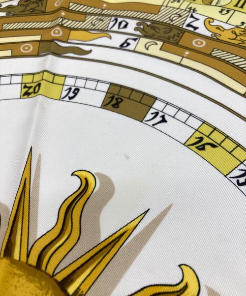 HERMES（エルメス）HERMES (エルメス) カレ90 シルクスカーフ ホワイトの古着・服飾アイテム