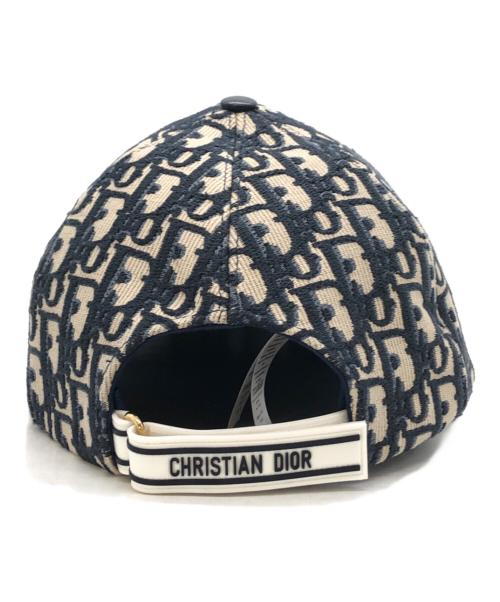Christian Dior（クリスチャン ディオール）Christian Dior (クリスチャン ディオール) オブリーク キャップ ネイビー×ベージュ サイズ:59の古着・服飾アイテム