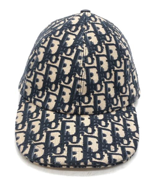 Christian Dior（クリスチャン ディオール）Christian Dior (クリスチャン ディオール) オブリーク キャップ ネイビー×ベージュ サイズ:59の古着・服飾アイテム