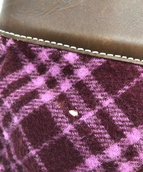 BURBERRY BLUE LABEL（バーバリー ブルー レーベル）BURBERRY BLUE LABEL (バーバリー ブルー レーベル) ウール ノバチェックハンドバッグ ブラウン×パープルの古着・服飾アイテム