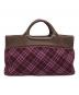 BURBERRY BLUE LABEL (バーバリー ブルー レーベル) ウール ノバチェックハンドバッグ ブラウン×パープル：12000円