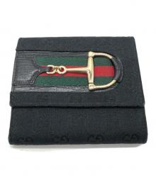 GUCCI（グッチ）の古着「GG柄 二つ折り財布」｜ブラック