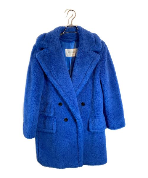 MaxMara（マックスマーラ）MaxMara (マックスマーラ) テディベア アルパカ シルク混 コート ブルー サイズ:SIZE 38の古着・服飾アイテム