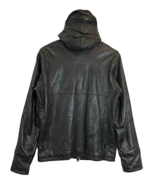 GARRETT（ギャレット）GARRETT (ギャレット) ウォッシュドラムナッパレザージップパーカー ブラック サイズ:SIZE 50の古着・服飾アイテム