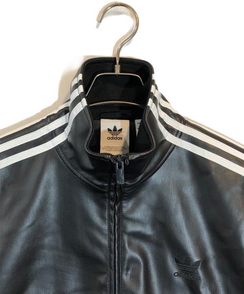 adidas（アディダス）adidas (アディダス) フェイクレザー ファイヤーバード トラックスーツジャケット ブラック サイズ:XLの古着・服飾アイテム