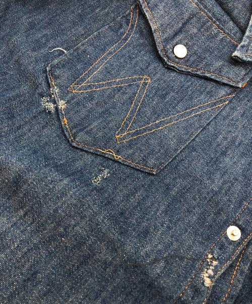 Wrangler（ラングラー）Wrangler (ラングラー) 27MW デニムウエスタンシャツ インディゴ サイズ:15 1/2-35の古着・服飾アイテム