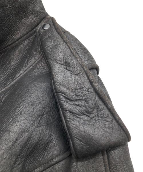 pellepelle（ペレペレ）pellepelle (ペレペレ) ムートンジャケット ブラック サイズ:４０の古着・服飾アイテム