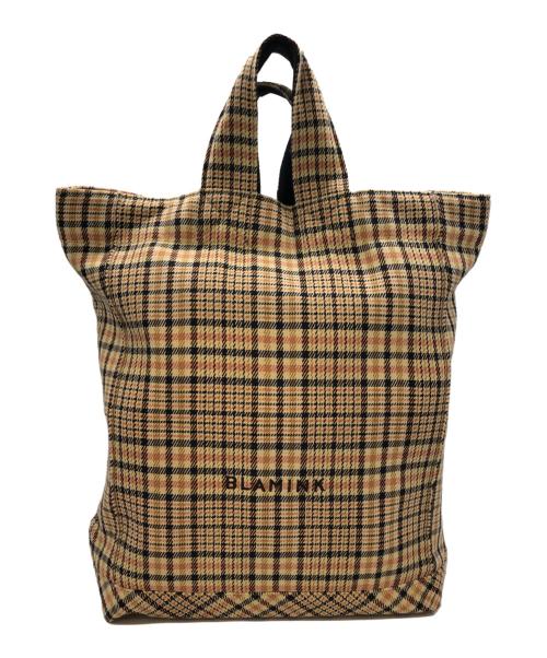 BLAMINK（ブラミンク）BLAMINK (ブラミンク) チェック柄トートバッグ イエローの古着・服飾アイテム