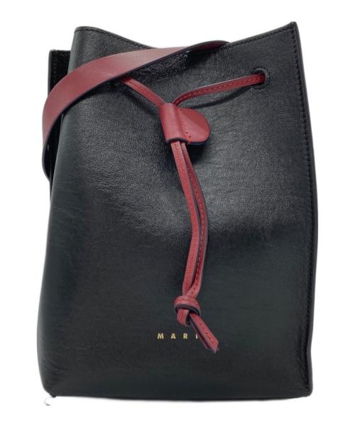 MARNI（マルニ）MARNI (マルニ) MUSEO ソフトバケットバッグ ブラック×レッドの古着・服飾アイテム