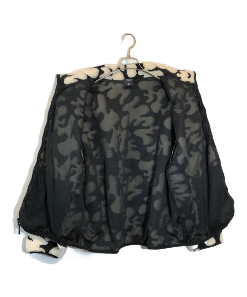 HUF（ハフ）HUF (ハフ) ハイパイルジャカードフリースジャケット ホワイト×ブラック サイズ:SIZE XLの古着・服飾アイテム