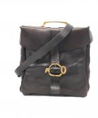 MUNOZ VRANDECICムニョス ブランデシック）の古着「レザーショルダーバッグ」｜ブラウン