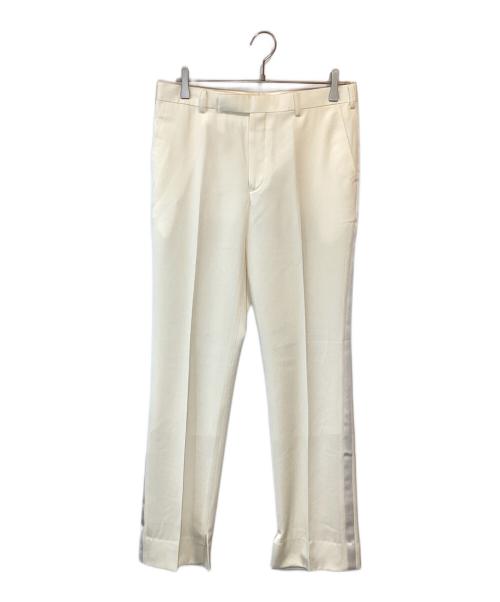 JOHN LAWRENCE SULLIVAN（ジョン ローレンス サリバン）JOHN LAWRENCE SULLIVAN (ジョン ローレンス サリバン) WOOL TUXEDO TROUSERS アイボリー サイズ:４６の古着・服飾アイテム