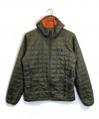 Patagoniaパタゴニア）の古着「ナノ・パフ・フィッツロイ・トラウト・フーディ」｜オリーブ