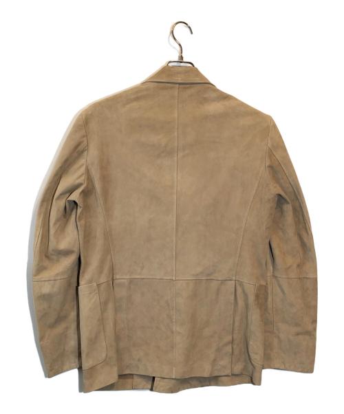 EMMETI（エンメティ）EMMETI (エンメティ) ゴートスキンスウェードダブルジャケット ベージュ サイズ:SIZE 48の古着・服飾アイテム