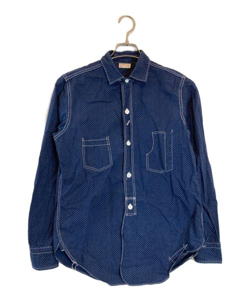 UNION SPECIAL OVERALLS（ユニオンスペシャルオーバーオールズ）UNION SPECIAL OVERALLS (ユニオンスペシャルオーバーオールズ) コンダクターシャツ ネイビー サイズ:15の古着・服飾アイテム