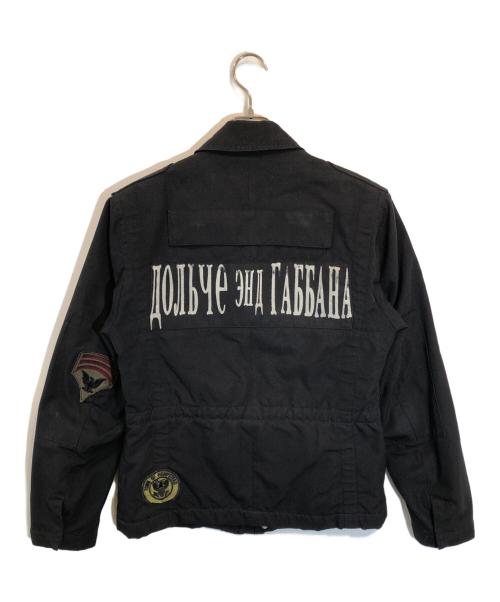 DOLCE & GABBANA（ドルチェ＆ガッバーナ）DOLCE & GABBANA (ドルチェ＆ガッバーナ) ワッペンフライトジャケット ブラック サイズ:SIZE 46の古着・服飾アイテム