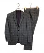 BURBERRY BLACK LABELバーバリーブラックレーベル）の古着「シルク混 チェック セットアップスーツ」｜グレー