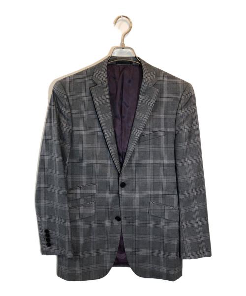 BURBERRY BLACK LABEL（バーバリーブラックレーベル）BURBERRY BLACK LABEL (バーバリーブラックレーベル) シルク混 チェック セットアップスーツ グレー サイズ:SIZE 38Rの古着・服飾アイテム