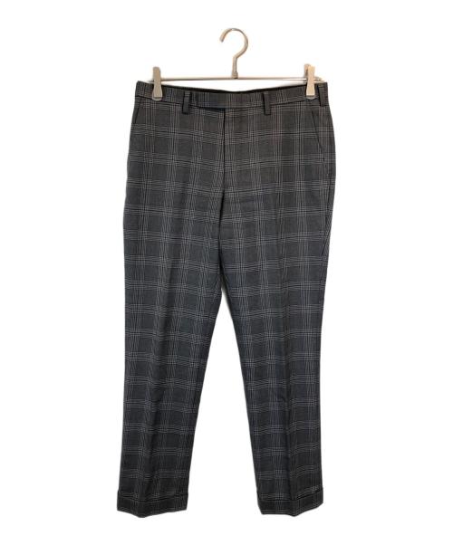 BURBERRY BLACK LABEL（バーバリーブラックレーベル）BURBERRY BLACK LABEL (バーバリーブラックレーベル) シルク混 チェック セットアップスーツ グレー サイズ:SIZE 38Rの古着・服飾アイテム