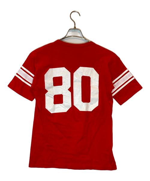 Champion（チャンピオン）Champion (チャンピオン) ヴィンテージフットボールTシャツ レッド サイズ:Lの古着・服飾アイテム