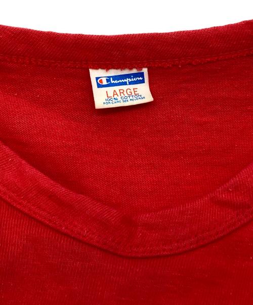 Champion（チャンピオン）Champion (チャンピオン) ヴィンテージフットボールTシャツ レッド サイズ:Lの古着・服飾アイテム