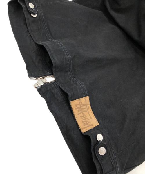 stussy（ステューシー）stussy (ステューシー) Denim Zip Work Jacket OVERDYED ブラック サイズ:SIZE Lの古着・服飾アイテム